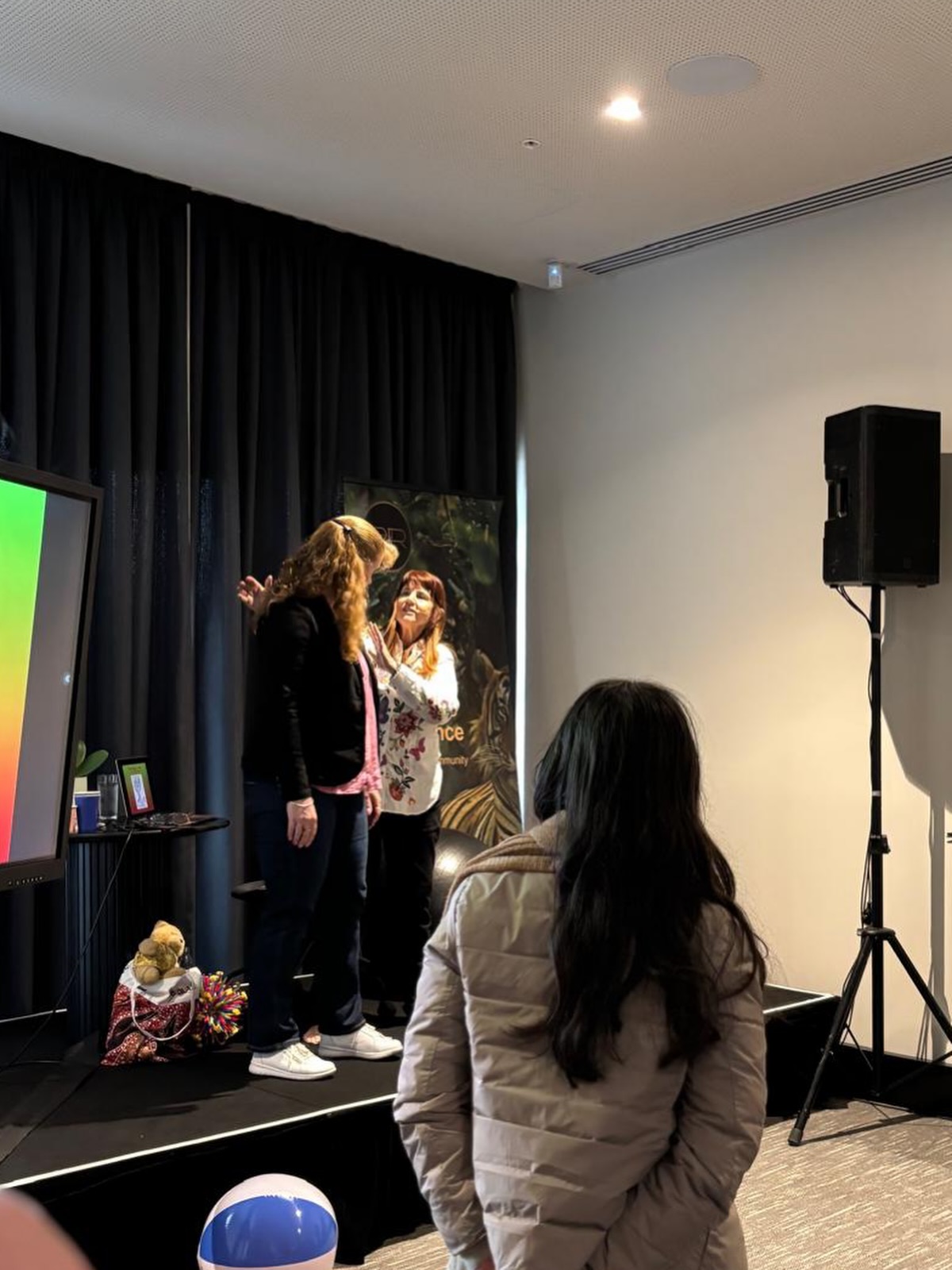 Maggie Kline guiding a live PlayShop demonstration